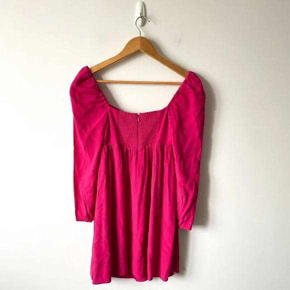 Aritzia Sunday Best Halle Baby Doll Mini Dress NWT  Ultra Pink Size XS - Picture 6 of 11